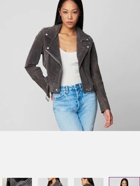 Blank NYC Women's Gray Suede Moto Jacket